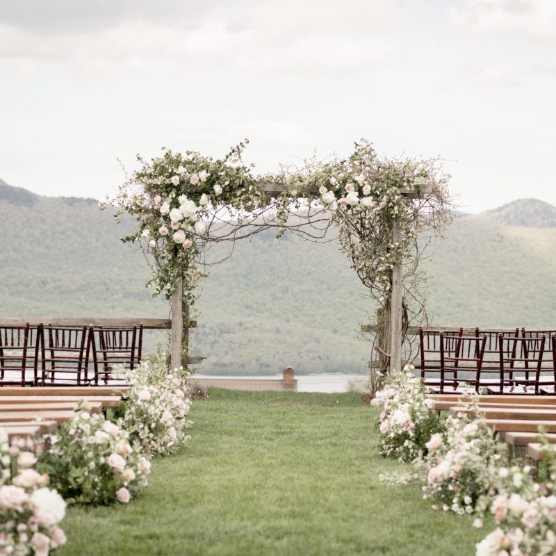 Wedding aisle decor by Vermont Wedding Planner Rachel Vitagliano Events