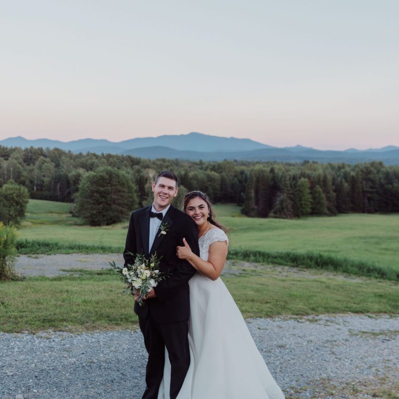 Fleur Du Nord Farm wedding Florists Sam and Elean on their wedding day