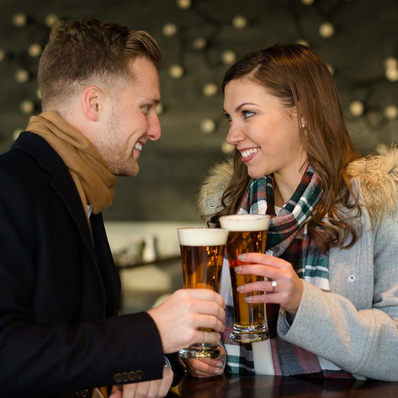 brewery engagement session ideas in the winter